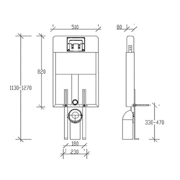 Καζανάκι εντοιχιζόμενο για μονό τούβλο Verso 80 TD 11180